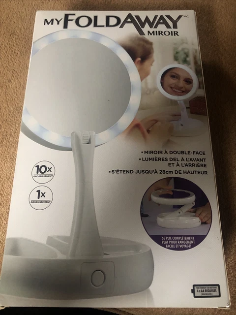 MY FOLD AWAY MIRROR As Seen On TV LED Lights on Front & Back Extends To 13” High