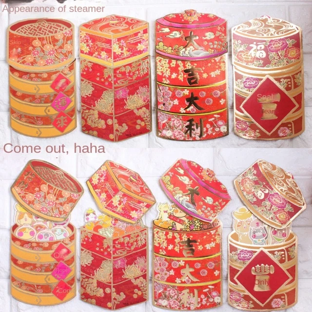 Festif Nouvel An Bonne chance Ang Bao Paquets rouges Enveloppes rouges For 2023