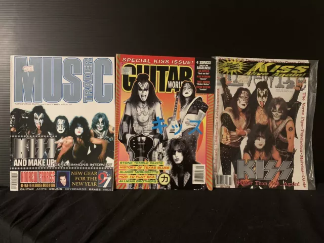 KISS MAGAZINE BUNDLE Live Wire 96 Music Trader 97 Guitar World 96 All Kiss  Cover $15.00 - PicClick AU