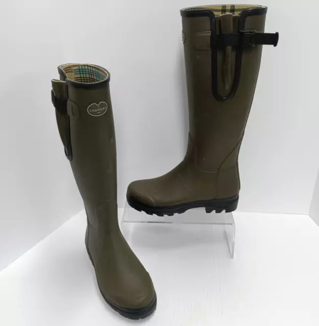 Le Chameau Vierzon Women's Rubber Boots w/ Jersey lining Dark Green US 7 EU 38