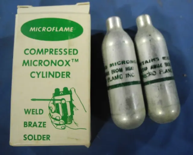 2 Microflame Compressed Oxygen Micronox Cylinder | Weld/Braze/Solder FREE SHIP!