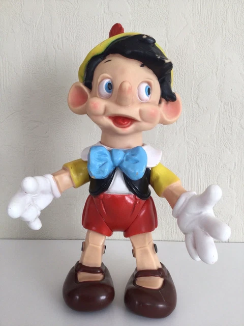 Lot 5 figurines Bois Pinocchio pantin articulé wood puppet figure vintage 31 cm