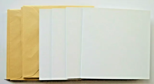 8 X Hunkydory Glatt Weiß Einzeln Faltbar Karte Blanko 125mm Sq & Perle Auster