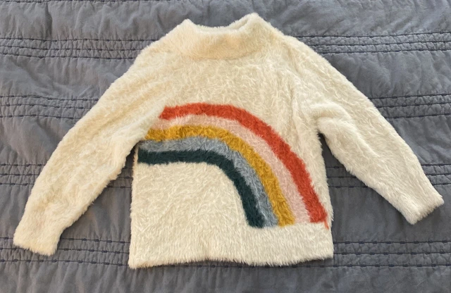 Hanna Andersson Fuzzy Rainbow Sweater Nylon 90 cm 3T