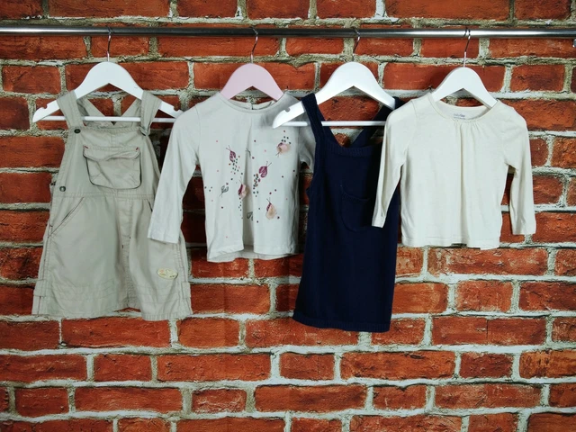 Pacchetto Bambina Età 12-18 Mesi Gap Zara Ecc Abito Pinafore Top Farfalla 86Cm