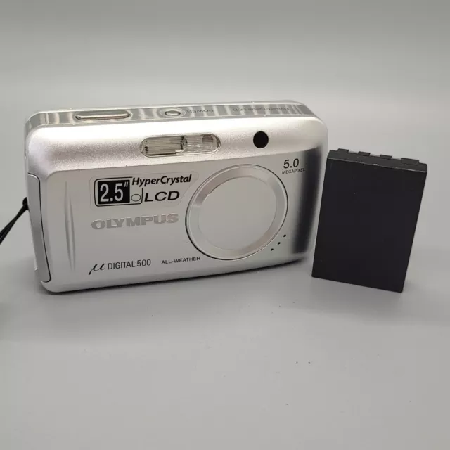 Olympus Mju 500 5.0MP Compact Digital Camera Silver Tested
