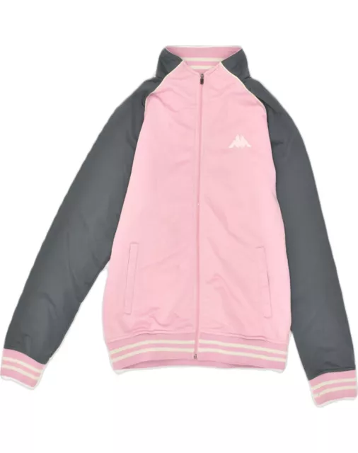 KAPPA Girls Tracksuit Top Jacket 13-14 Years XL Pink Colourblock Polyester AC64