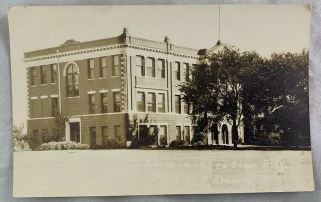 Antique Postcard RPPC REAL PHOTO Administration Building Edmond Oklahoma