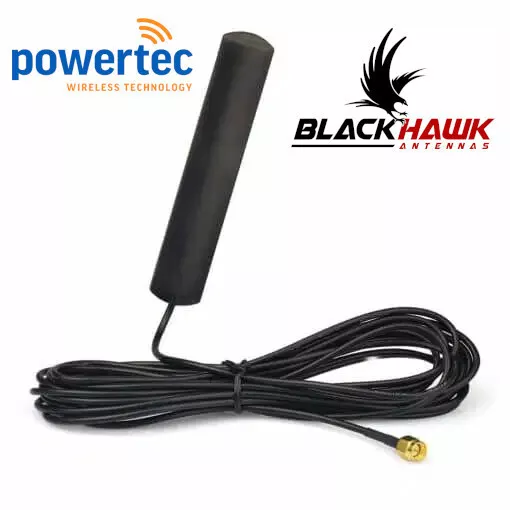 Blackhawk 2.4 GHz WiFi (Low Profile) Adhesive Antenna, 2400-2500 MHz, SMA Male