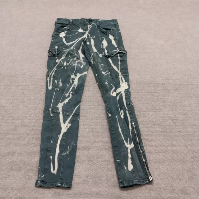 J Brand Houlihan Womens Size 28 Green Tie Dye Low Rise Ankle Zip Skinny Jeans