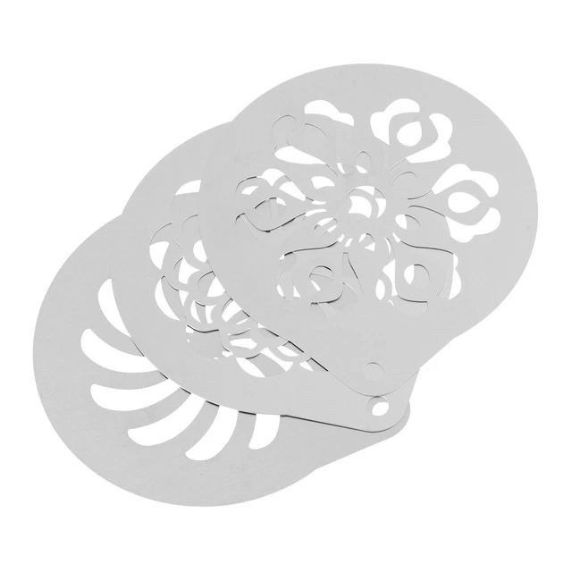 3 pz Pezzi Latte Caffè Acciaio Inox Arte Stencil Arte Fiore Decorazione Fai Da Te