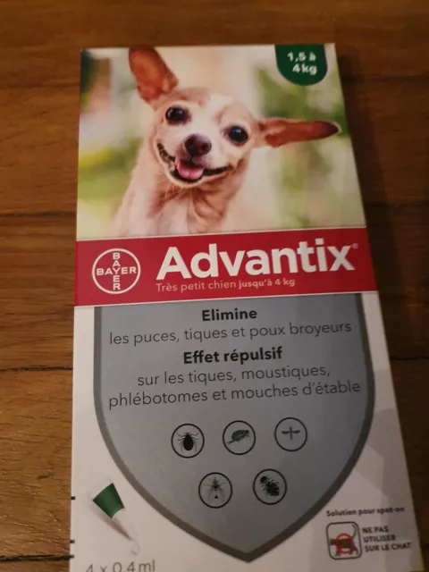 Meilleur Antipuces Chiens Efficace Traitement Naturel Advantix 4/6 Pipettes