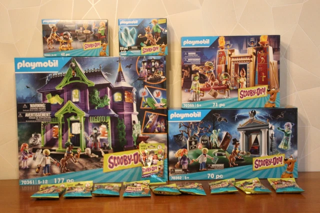 NEUF  GROS LOT PLAYMOBIL SCOOBY-DOO 5 BOITES + 10 SACHETS EN KDO / Réf 70361 etc