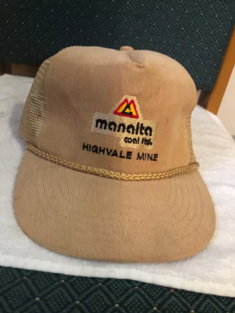 vintage SnapBack  Mesh, Rope, Truckers  Cap  MANALTA, Highvale, Coal Mine