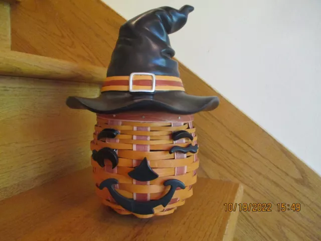 Longaberger Winky Witch-kin Pumpkin Basket & Lid Halloween *shipping included!*