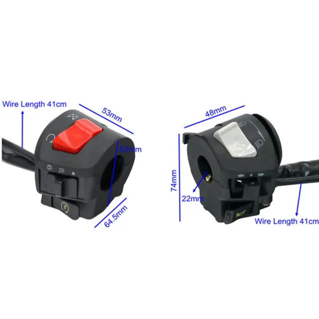 7/8" Motorcycle Handlebar Switch Control Start Horn Button Turn Signal Light ×2