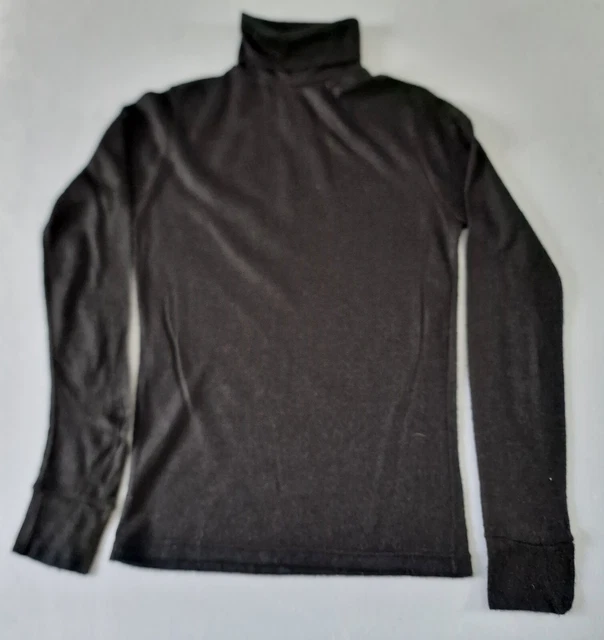 Top polo vintage anni '70 per ragazze | 10-11 anni | deadstock acrilico nero KA06