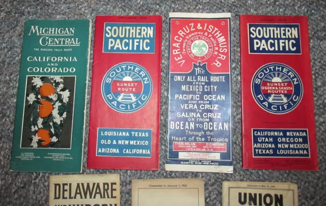 7 1905-1926 Railroad Timetables Michigan Central Southern Pacific NYC -OHIO 2