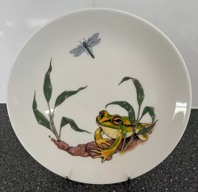 AUSSIE FROGS Australian Fine China Collectors Plate Green Tree Frog dragonfly