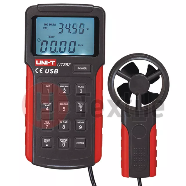UNI-T UT362 1PCS Anemometer Anemoscopes Air Wind Speed Tester Meter 30m/s USB