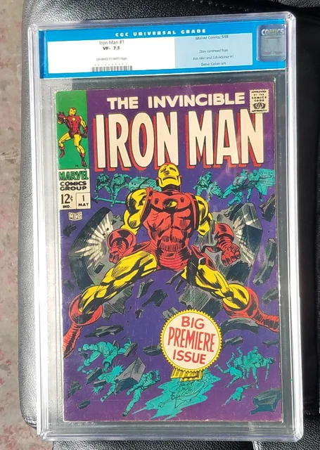 Iron Man #1 (1968) CGC 7.5 OW-White Premiere Issue, Press it up, Key Marvel