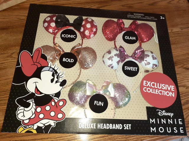 Disney Minnie Mouse Deluxe 5 Headband Set Ears Birthday Party Idea !!