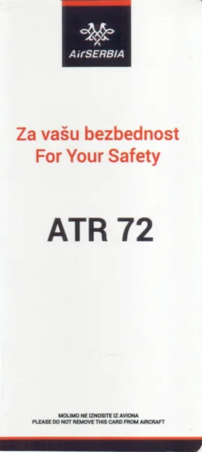 SAFETY CARD: Air Serbia	ATR 72	folder