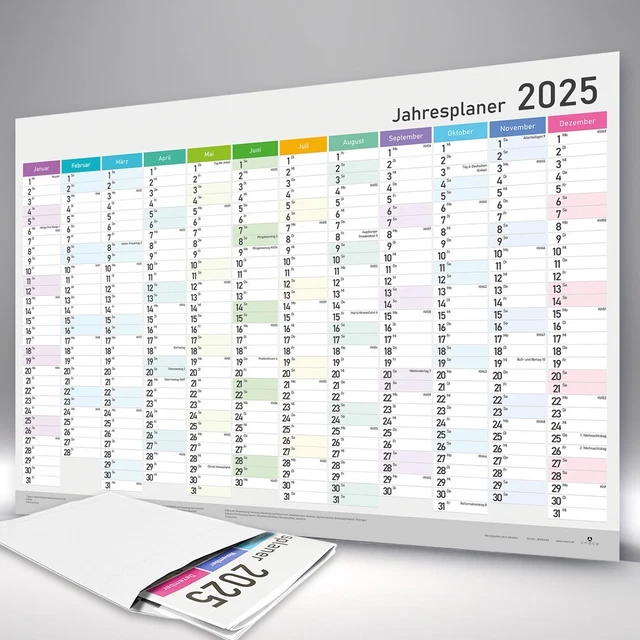 JAHRESKALENDER 2025 DIN A1 XXL Jahresplaner Kalender Plakatkalender