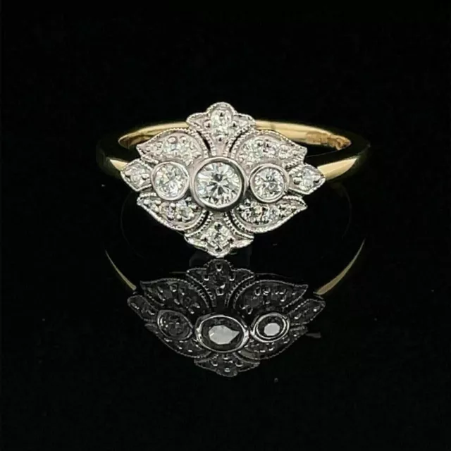 Vintage Art Deco Style Lab Created Diamond Engagement Wedding Ring In 925 Silver