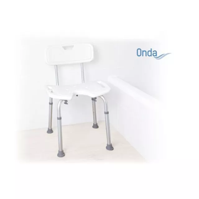 Sedia per doccia seduta ad U con schienale in alluminio anodizzato serie Onda