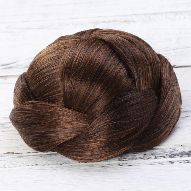 Fräulein Geflochtene Perücken Chignon-Haarteil Toupet Für Frauen