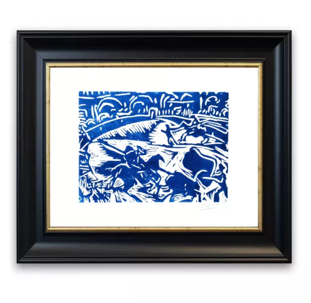 Pablo Picasso bull fighting linocut hand printed & signed with COA