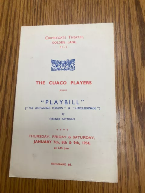 vintage cripplegate theatre 1954 playbill