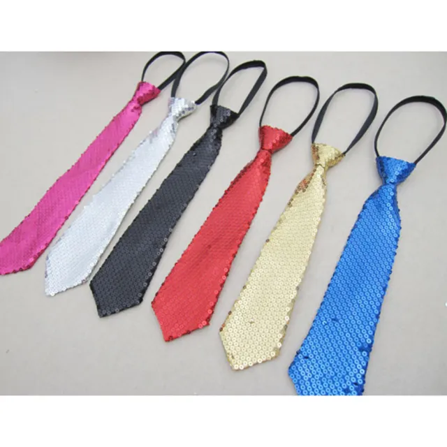 Glitter cravatta glitter collo elastica elastica pre-legata bambini ragazzi bambini