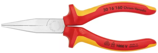 Knipex 30 16 160 VDE Insulated Long Nose Combination Cutting Pliers 160mm