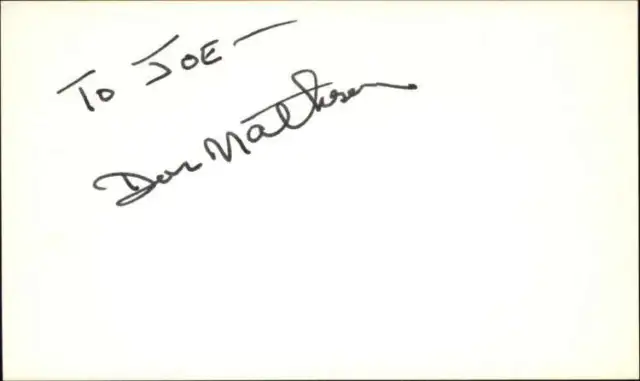 Don Matheson D.2014 Actor Signed 3" x 5" Index Card