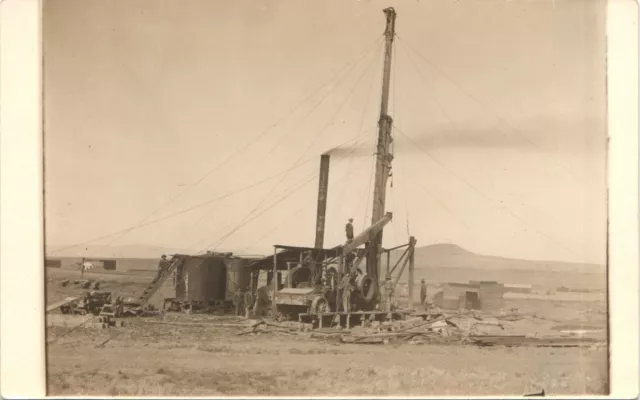 OIL FIELD DERRICK real photo postcard c1910 OCCUPATIONAL PETROLEUM RPPC