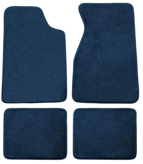 1979-93 Mustang Cut Pile 4 Piece Floor Mat Set without Logo - Regatta Blue