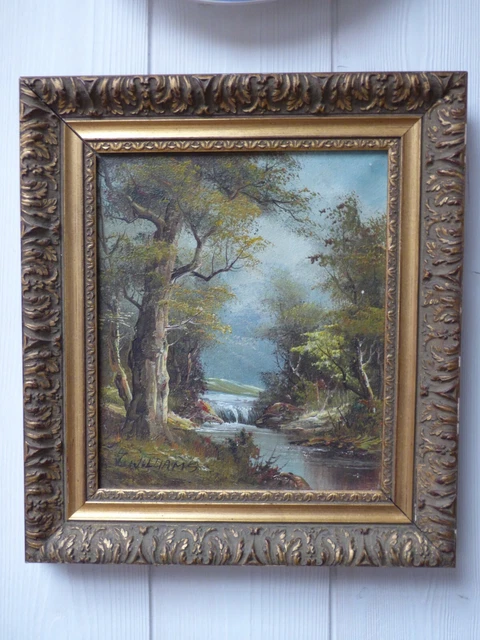 TABLEAU HST PAYSAGE Sous Bois Cascade Riviere Signe J. Williams EUR 180 ...