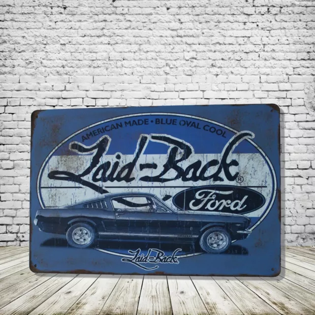Ford Mustang Vintage Style Tin Metal Bar Sign Poster Man Cave Collectible New