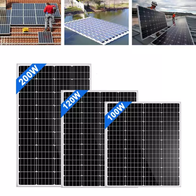 200W/120W/100W Mono Solar Panel For Home Boat Off Grid Solar System Backup Power