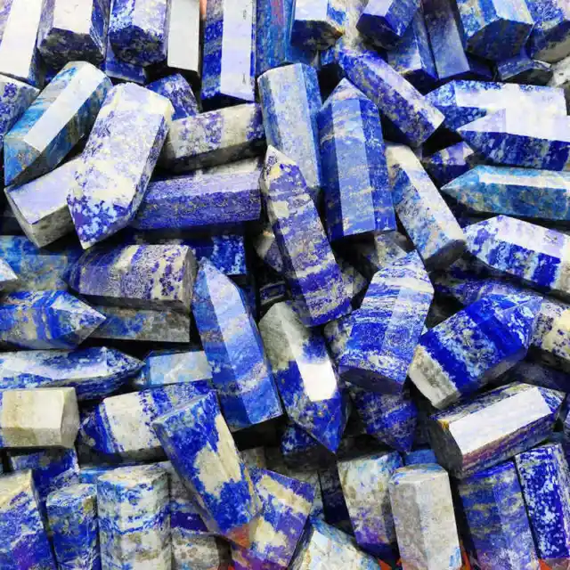10Pcs Wholesale Natural Lapis Lazuli Minerals Quartz Crystal Point Wand 40-50mm