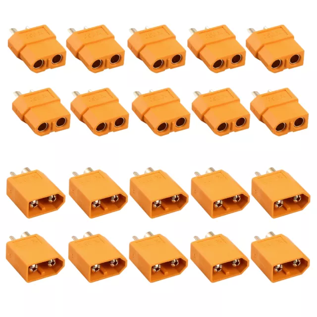 20Pcs Connecteurs de Prise mâle+Femelle XT60 pour Accessoires Moteur/Batterie/RC