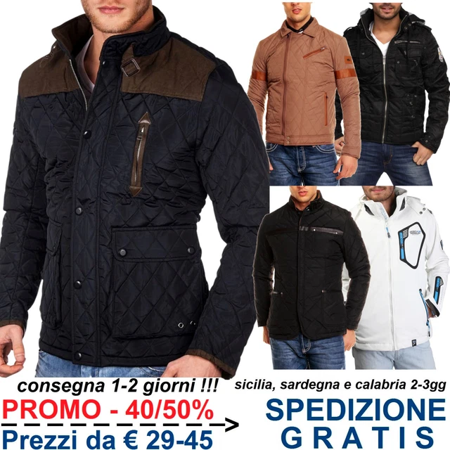 Giubbotto Invernale da Uomo Giubbino Pesante Imbottito Piumino Moda per Inverno