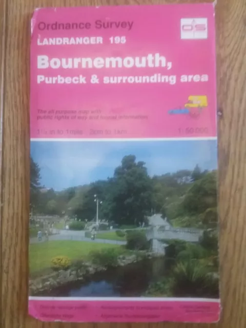 Ordnance Survey Landranger Map Sheet 195 Bournemouth, Purbeck & surrounding area