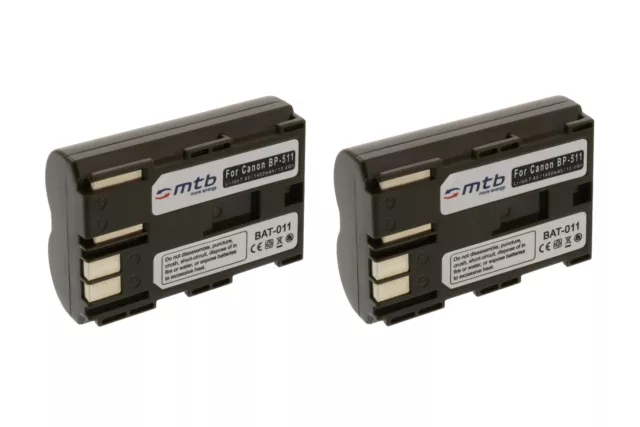 2x Batería BP-511 para Canon Powershot G1, G2, G3, G5, G6, Pro1, Pro 90 IS