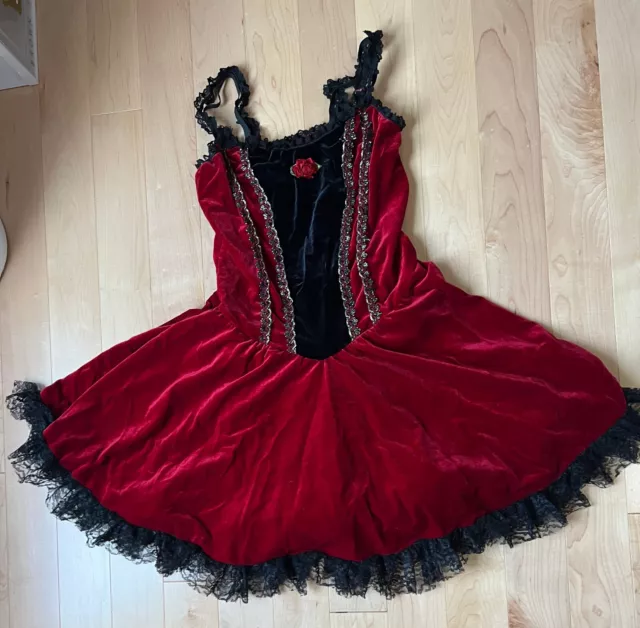Small Adult Red One Piece Leotard Type Dance Costume - Great Condition.