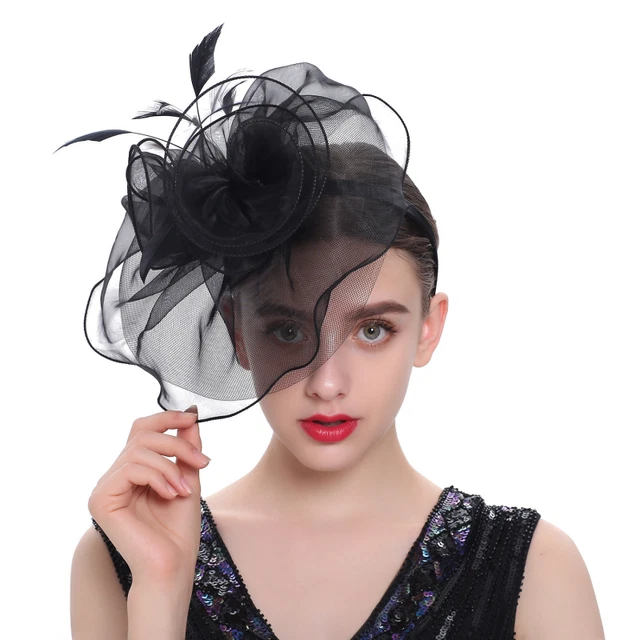 Gold Look Women's Fascinators Hat Mesh Feather Fascinator Flower Hair