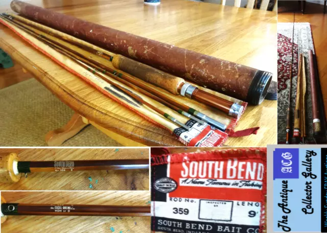 VINTAGE SOUTH BEND Split Bamboo Fly Rod 9' Fly Fishing Pole Model