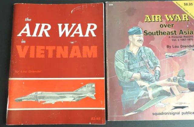 2 1960's Air War Southeast Asia + Viet Nam by Lou Drendel Illustrated Books